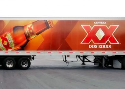 XX beer Truck Wraps on a dry box.