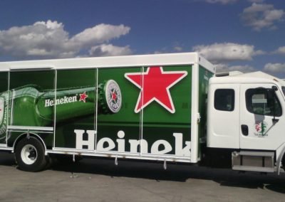 Vehicle Wrap on a large Heineken Beer delivery truck.
