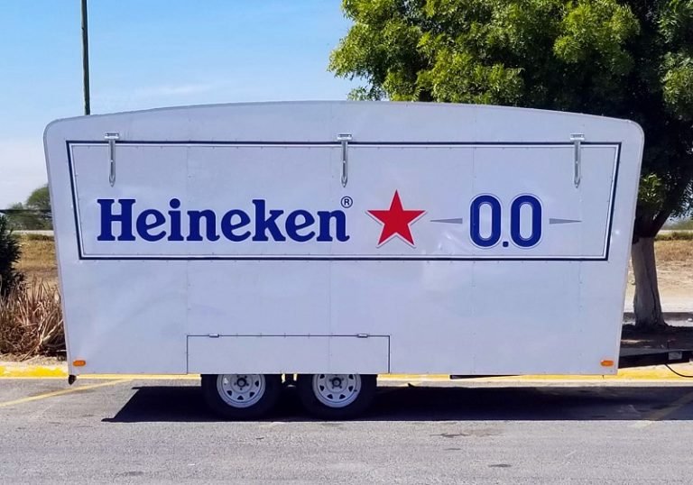 Vehicle Lettering on trailer truck.