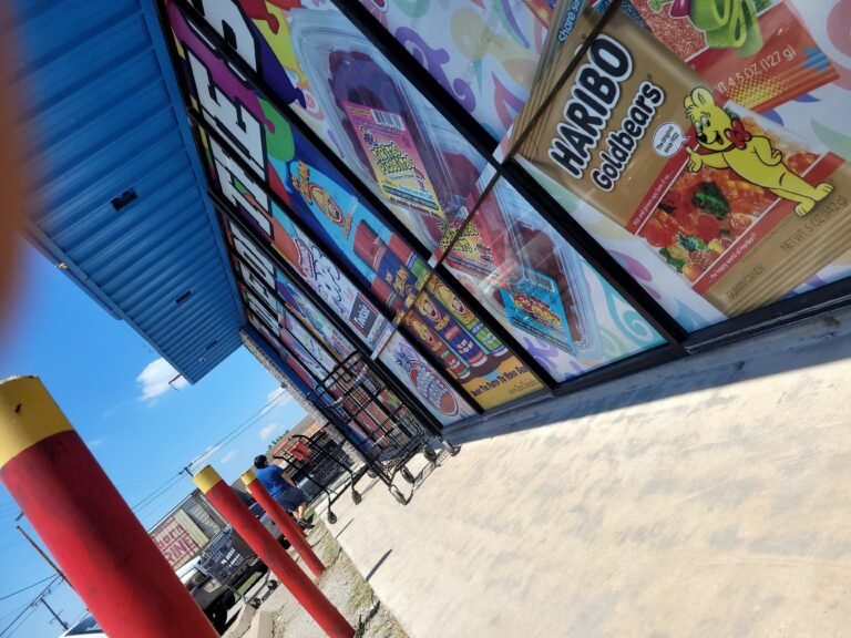 Huge storefront covered in a custom window wrap