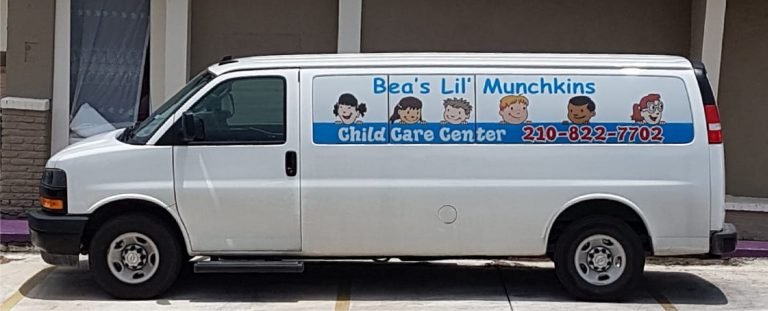 Passenger van with Window Decals.