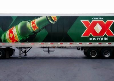 XX beer Wrap on a Truck dry box.